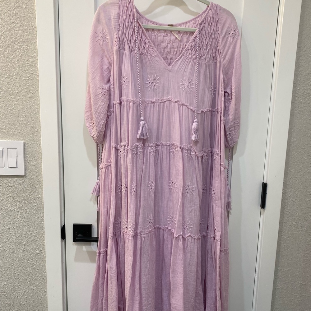 Free People Celestial Skies Midi Dress. Bonus shift. Lilac, Sz. M.